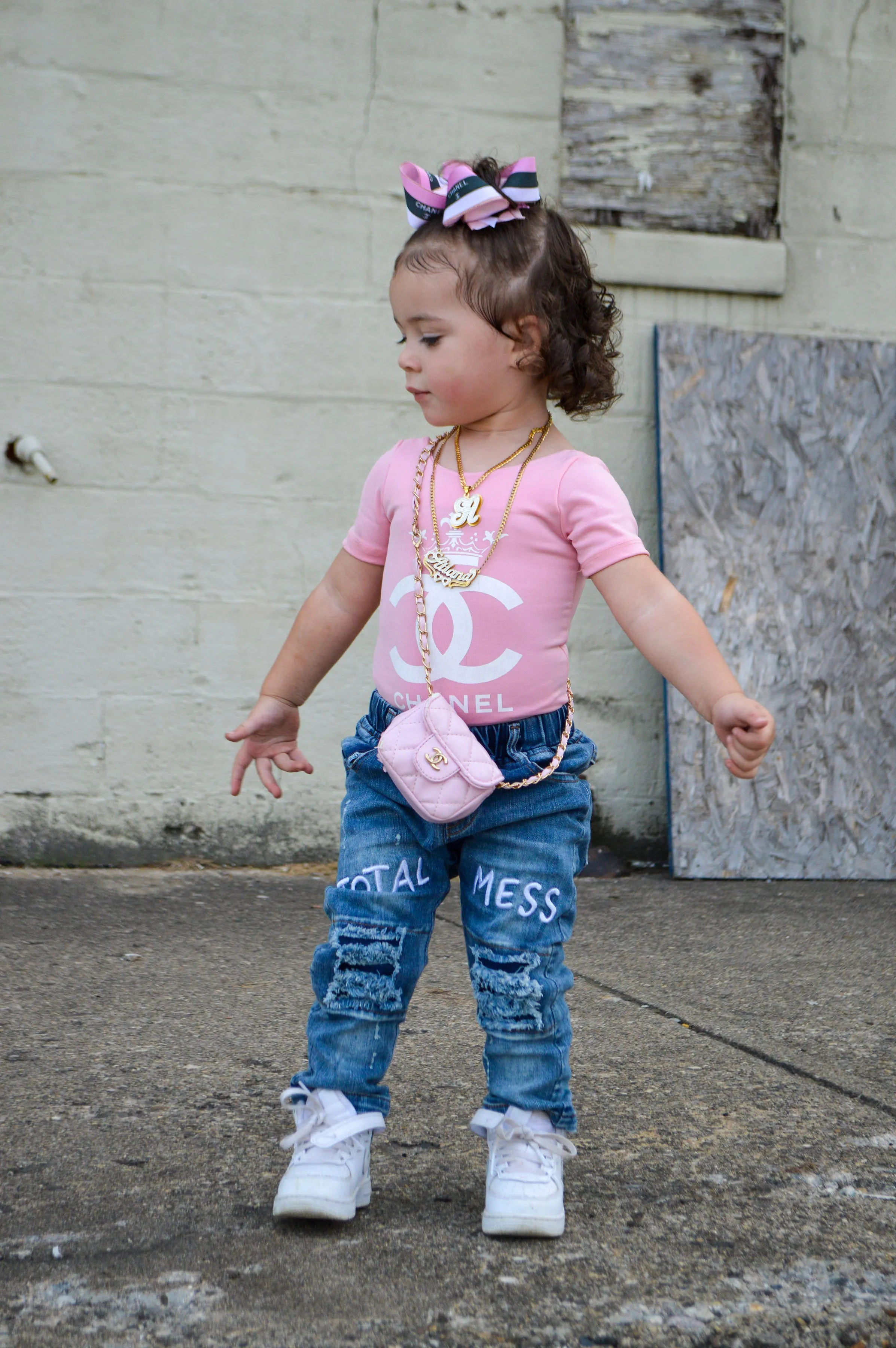 Toddler Elastic Distressed Ripped Denim Pants