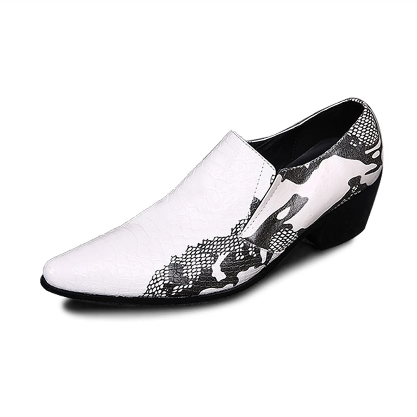 Two Tones Pointed Low Top Printed Men Oxfords