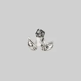 VERDURS. Rose & Foliage Earrings - Silver