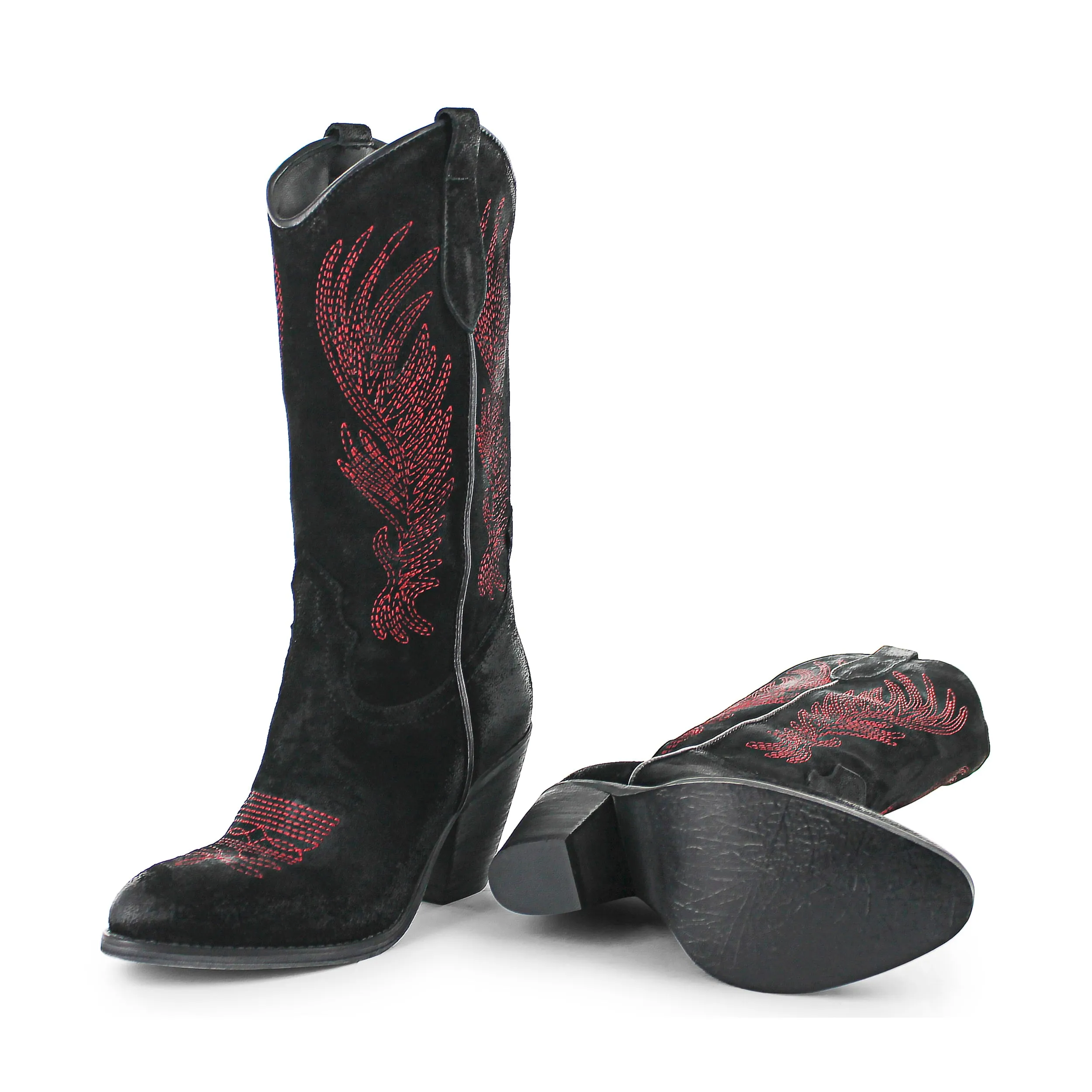 WEST01- Black Red Wings Cowboy