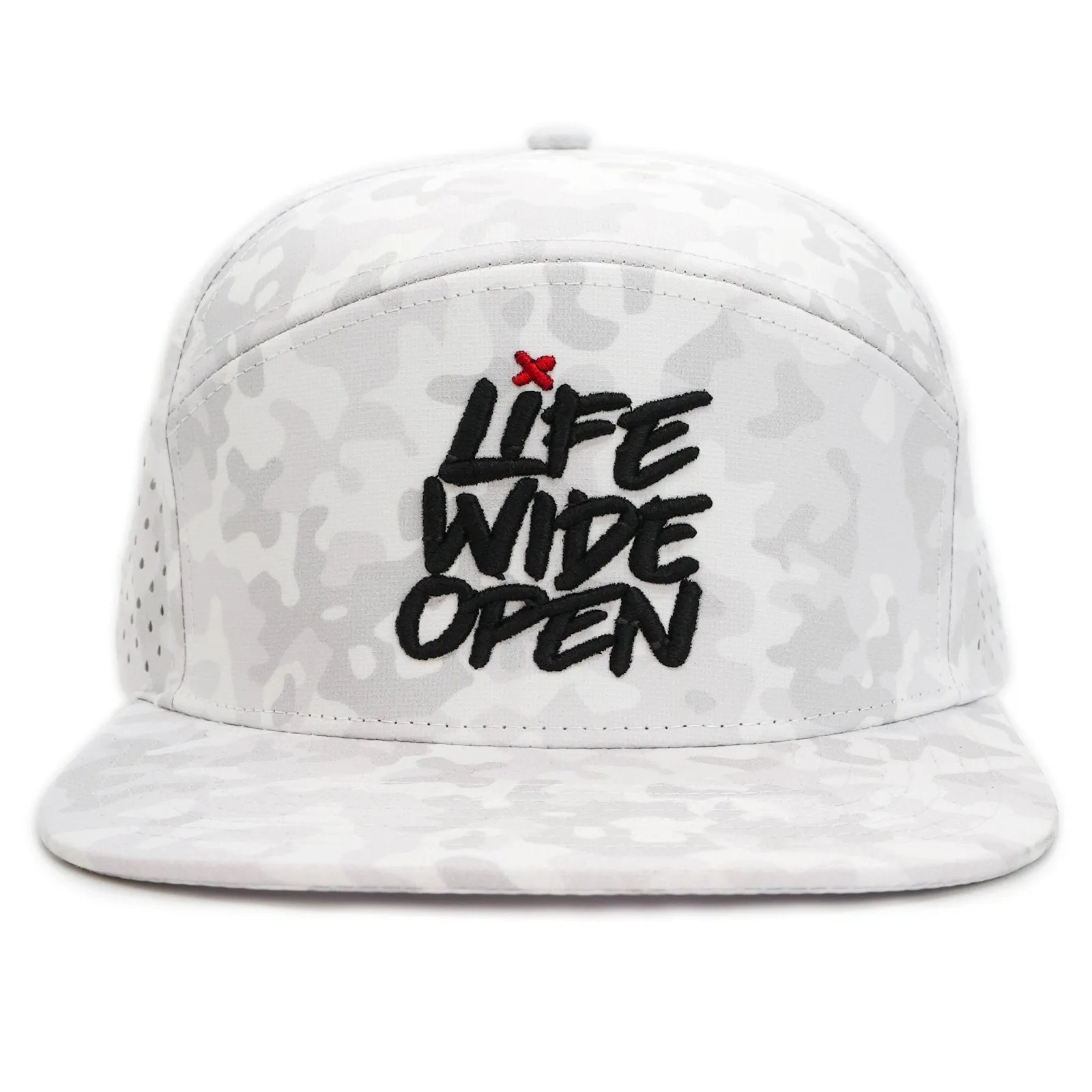 White Camo 3D Flat Brim Hat