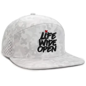 White Camo 3D Flat Brim Hat