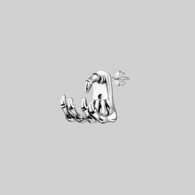 WRAITH. Silver Skeleton Hand Single Earring- Lobe/Helix